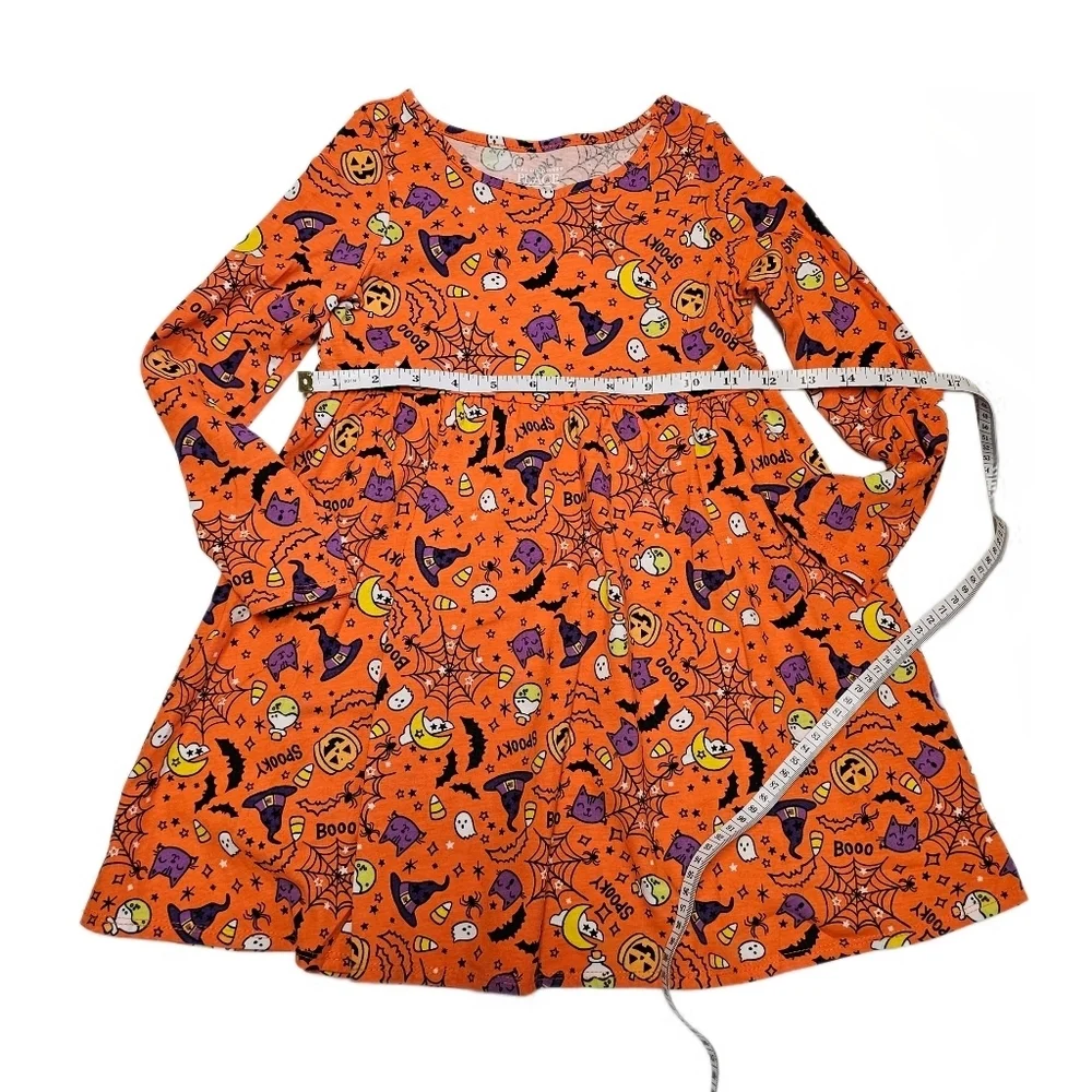 The Childrens Place Halloween Everyday Dress Toddler Girls Orange Whimsy Dress